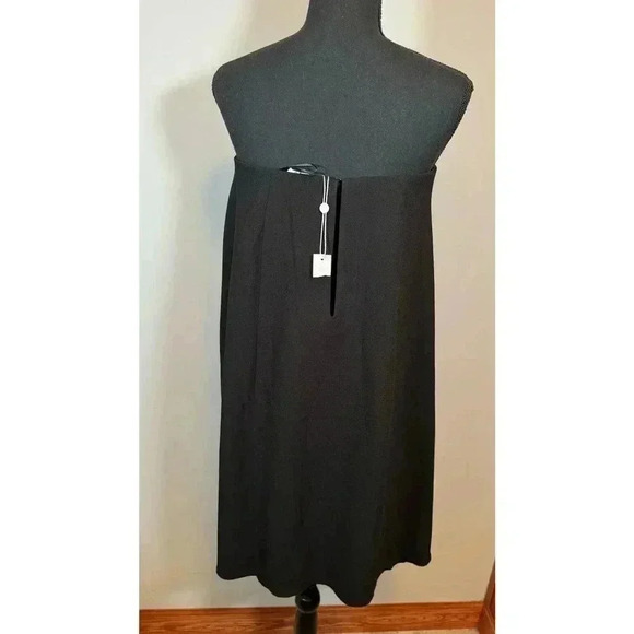 TRINA TURK Genius foldover cape shift dress black crepe size 4 - Picture 6 of 10